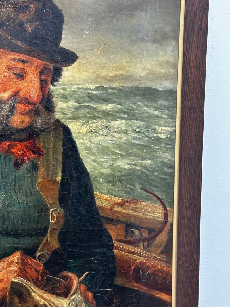 Richard Harry Carter (1839–1911) Signed Victorian Cornish Fisherman Original Marine Oil Painting - Image 18