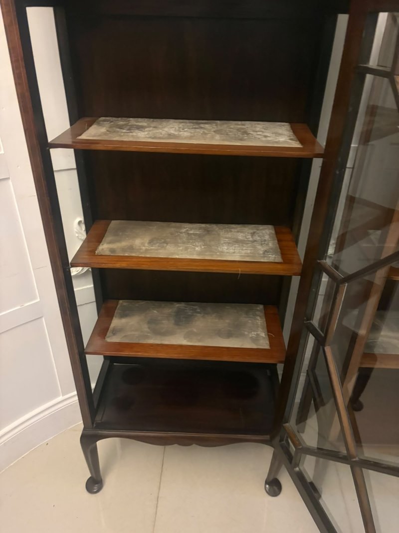 Pair of Antique Edwardian Mahogany Astragal Glazed Display Cabinets - Image 11