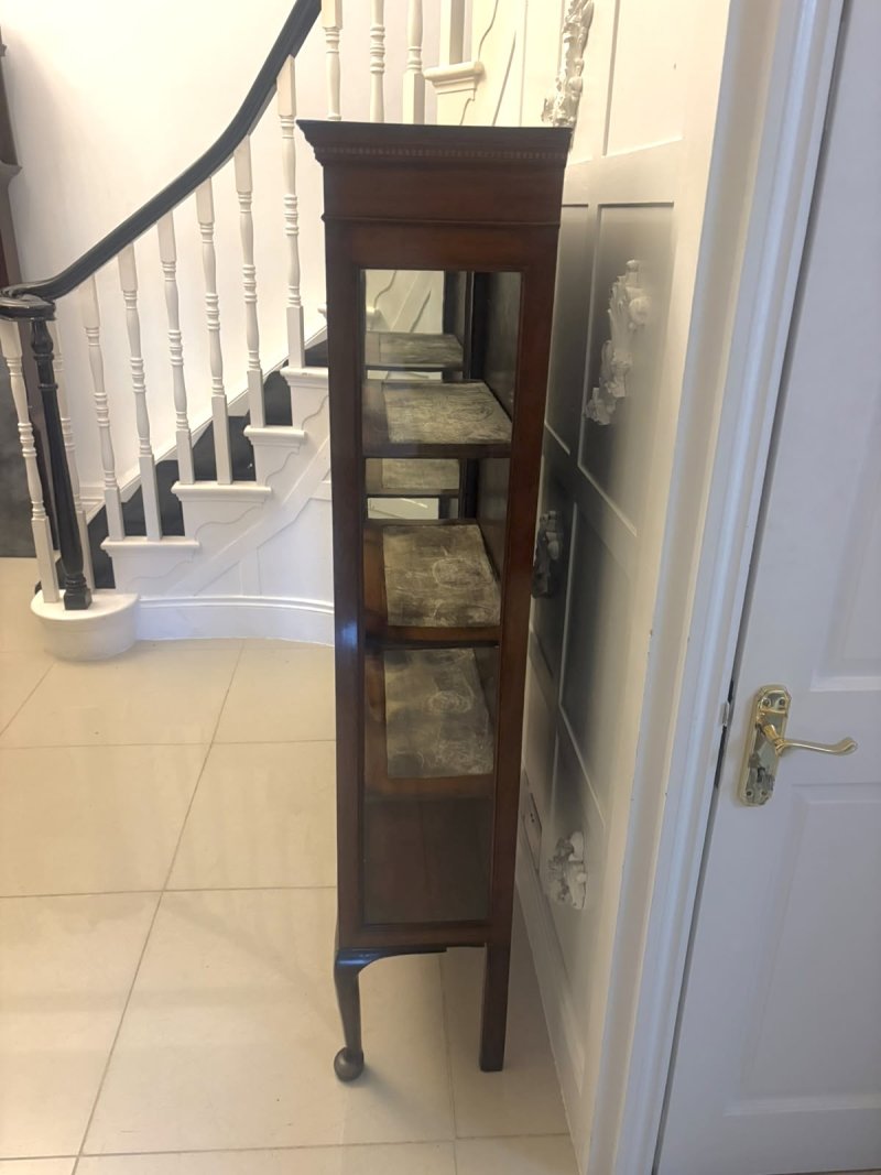Pair of Antique Edwardian Mahogany Astragal Glazed Display Cabinets - Image 7