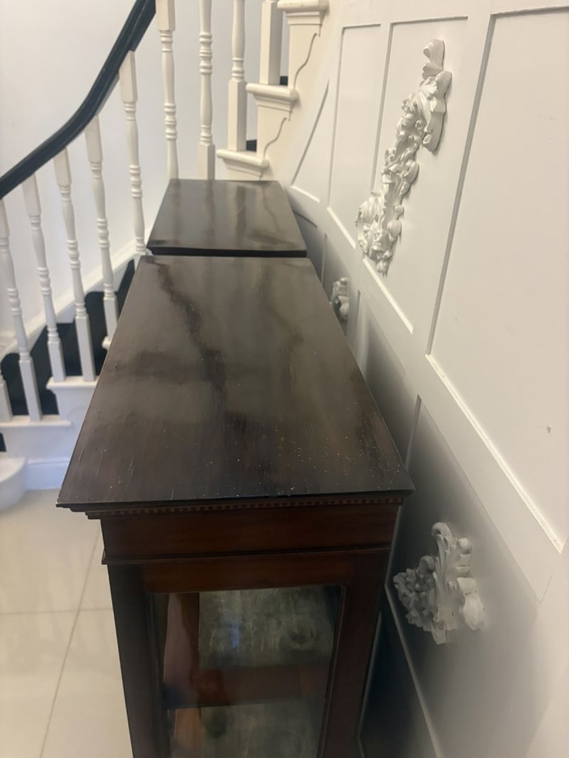 Pair of Antique Edwardian Mahogany Astragal Glazed Display Cabinets - Image 12