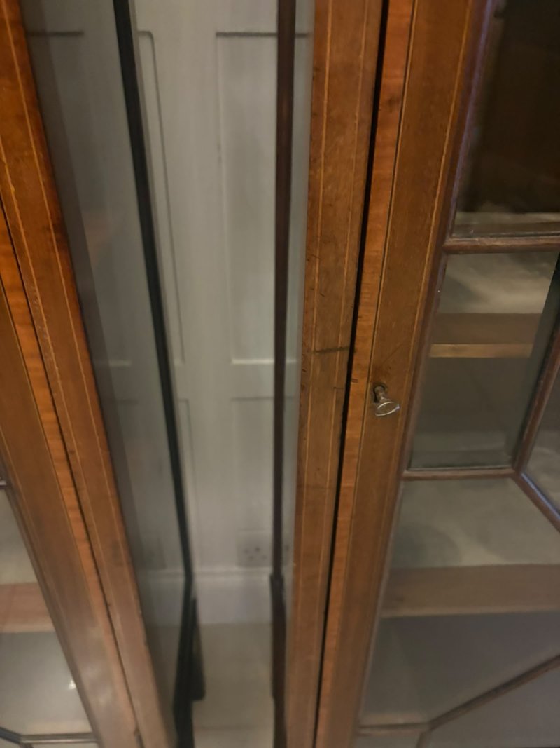 Pair of Antique Edwardian Mahogany Astragal Glazed Display Cabinets - Image 14
