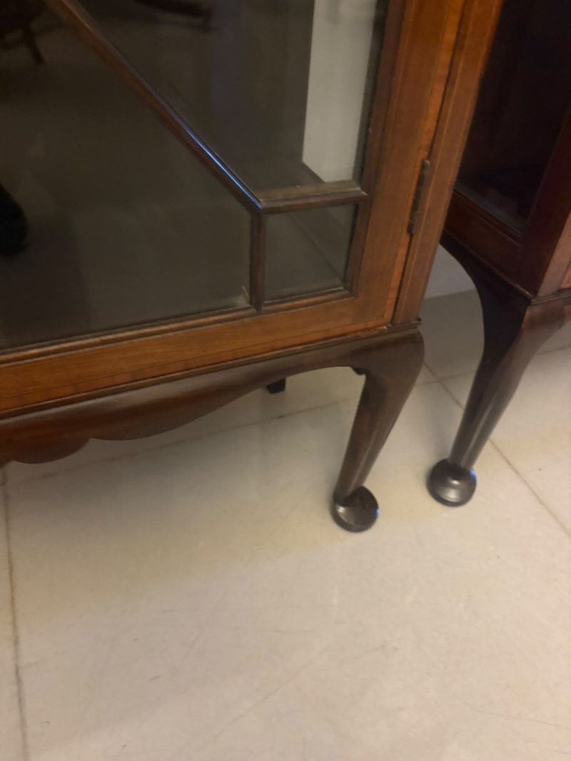 Pair of Antique Edwardian Mahogany Astragal Glazed Display Cabinets - Image 17
