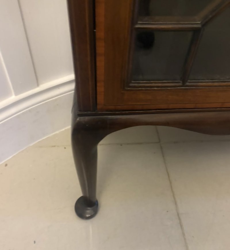 Pair of Antique Edwardian Mahogany Astragal Glazed Display Cabinets - Image 16