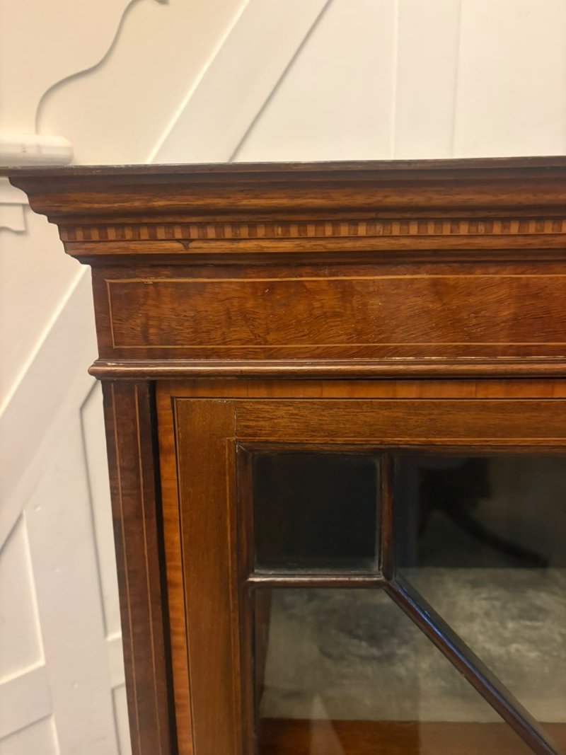 Pair of Antique Edwardian Mahogany Astragal Glazed Display Cabinets - Image 13