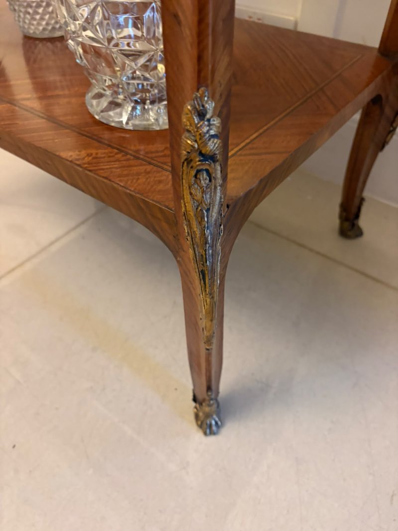Antique French Napoleon III Satinwood Marquetry Bijouterie Display/Lamp Table - Image 14