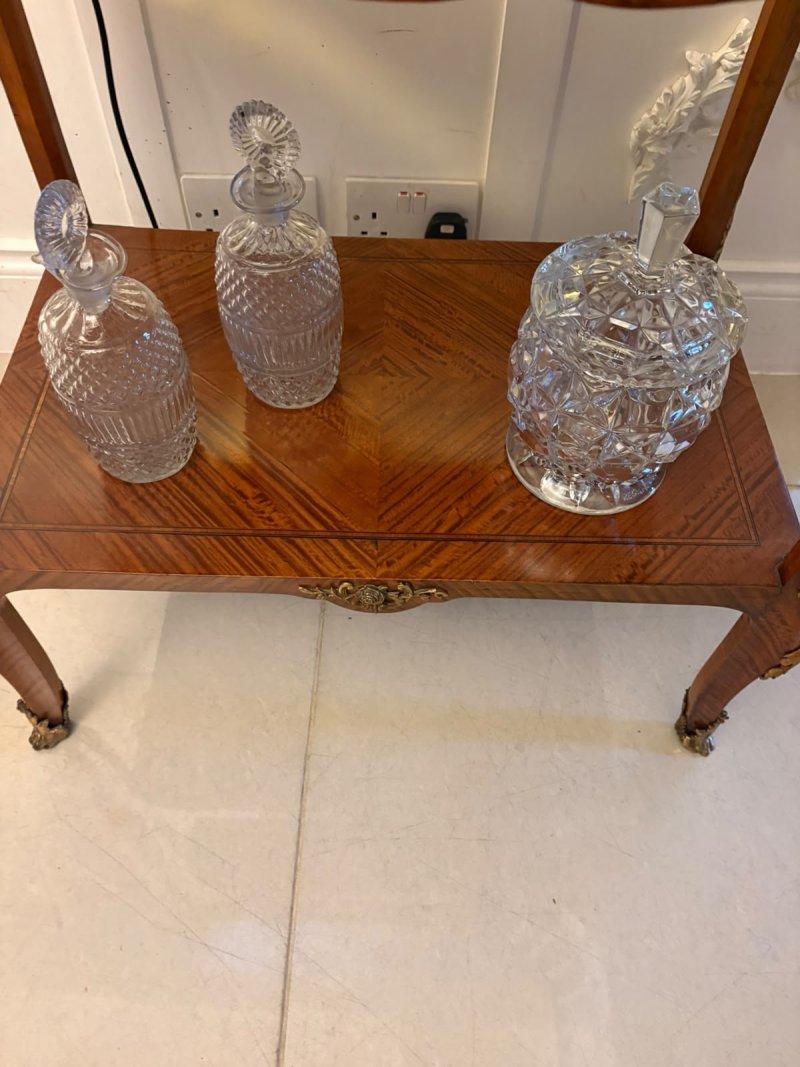 Antique French Napoleon III Satinwood Marquetry Bijouterie Display/Lamp Table - Image 6