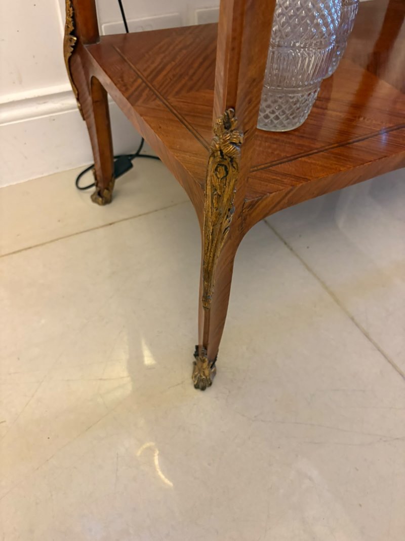 Antique French Napoleon III Satinwood Marquetry Bijouterie Display/Lamp Table - Image 13