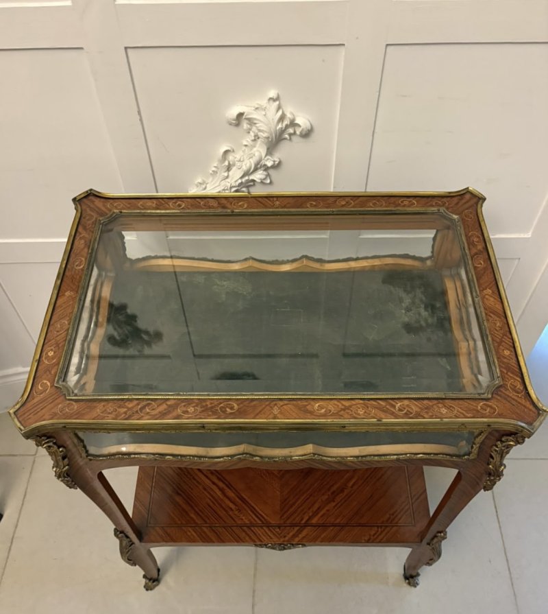 Antique French Napoleon III Satinwood Marquetry Bijouterie Display/Lamp Table - Image 12