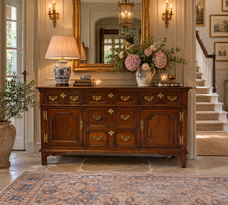 Antique Georgian Oak Dresser Base or Sideboard - Image 3