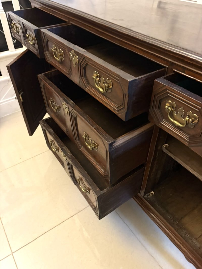 Antique Georgian Oak Dresser Base or Sideboard - Image 16