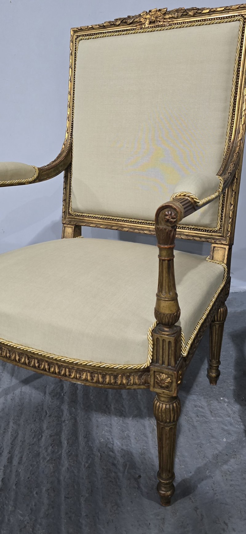 Super Quality Pair French Gilt Open Armchairs - Image 8