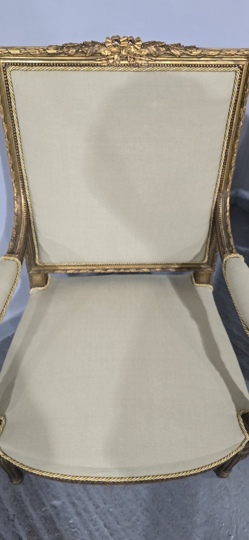 Super Quality Pair French Gilt Open Armchairs - Image 7