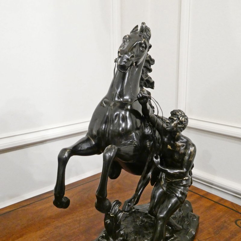 Pair of French 19th Century Bronze Marly Horses After Coustou - Image 4