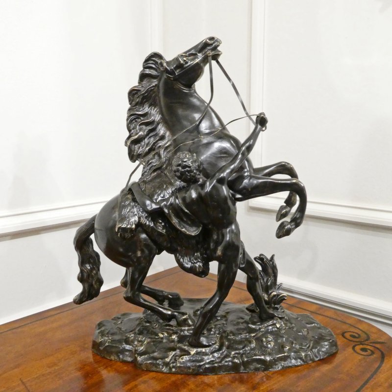 Pair of French 19th Century Bronze Marly Horses After Coustou - Image 8