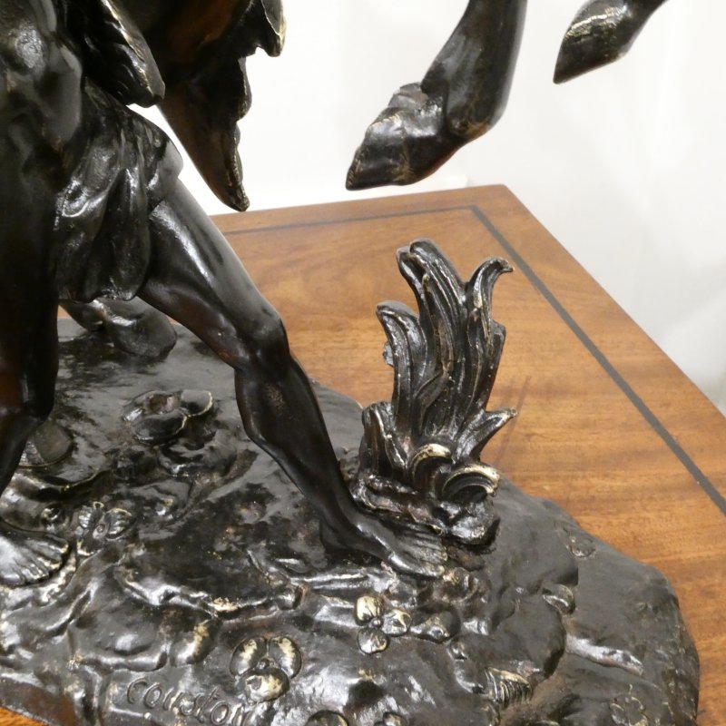 Pair of French 19th Century Bronze Marly Horses After Coustou - Image 11