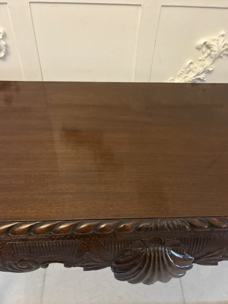 Antique Victorian Carved Mahogany Console Hall Table - Image 4