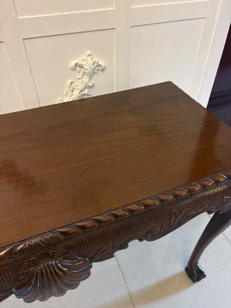 Antique Victorian Carved Mahogany Console Hall Table - Image 5