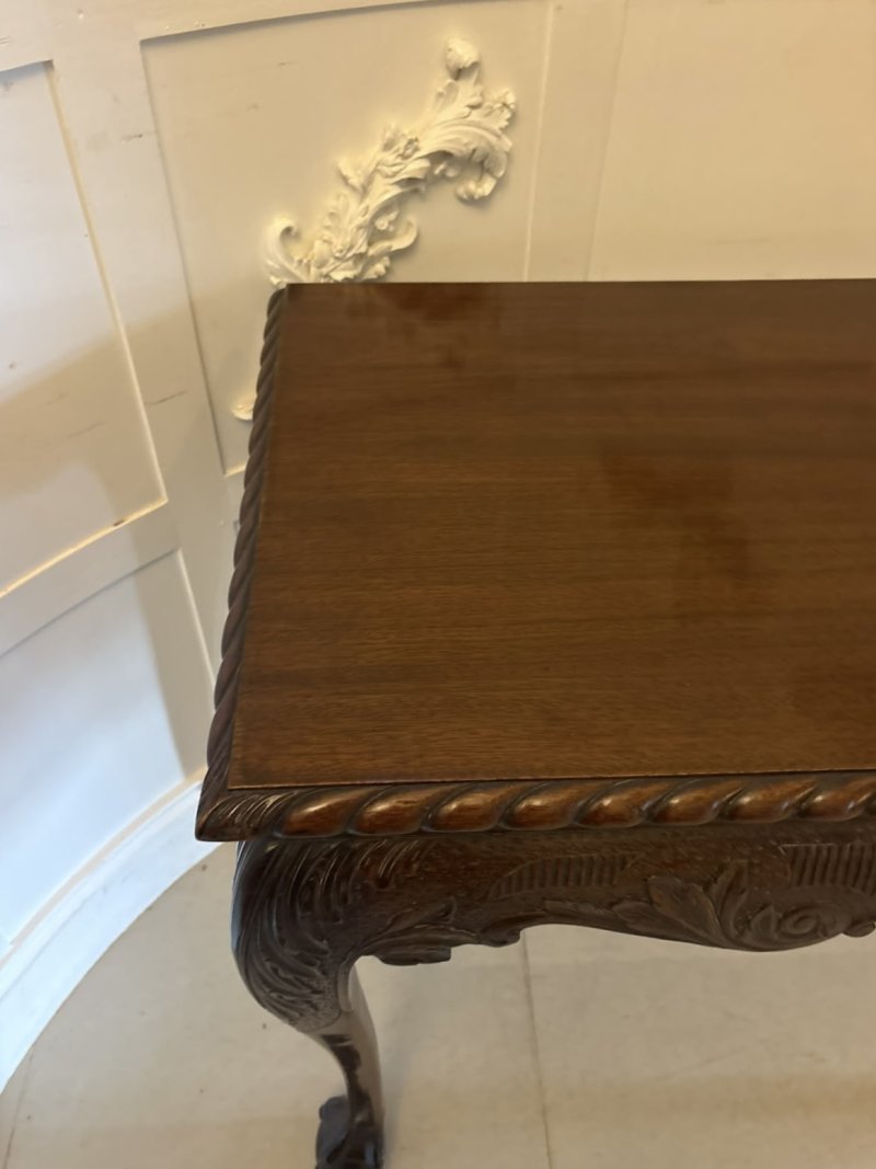 Antique Victorian Carved Mahogany Console Hall Table - Image 6