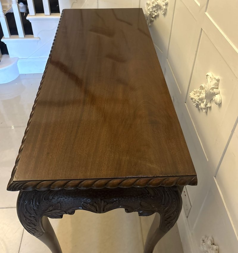 Antique Victorian Carved Mahogany Console Hall Table - Image 7