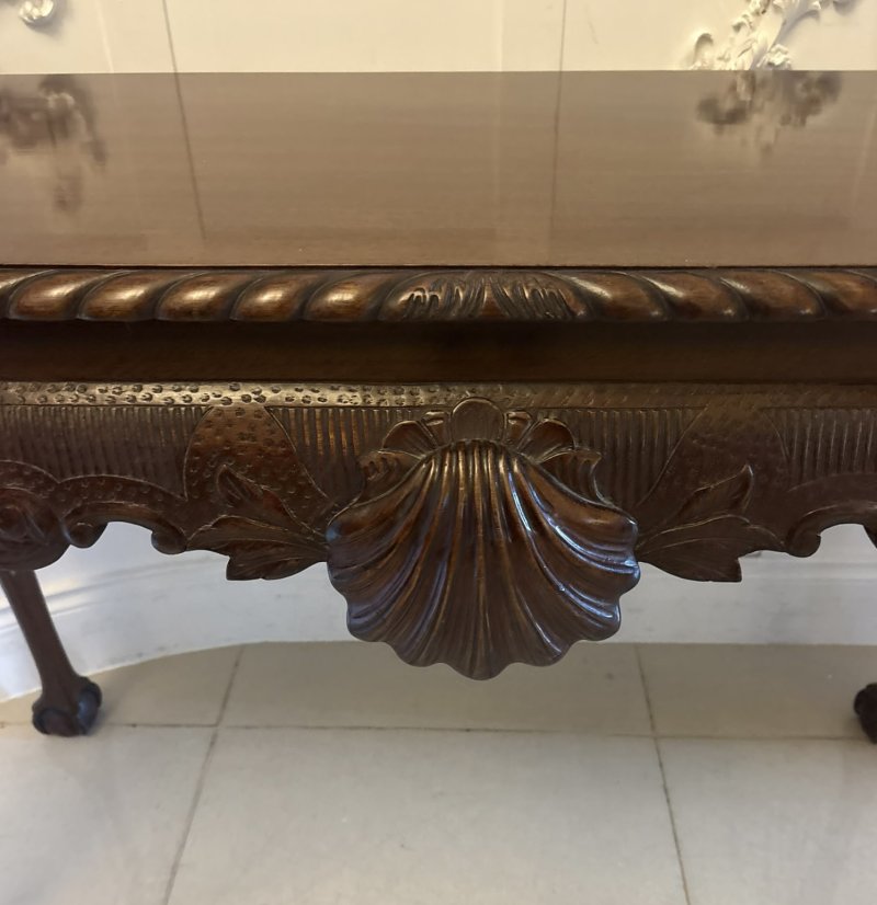Antique Victorian Carved Mahogany Console Hall Table - Image 8