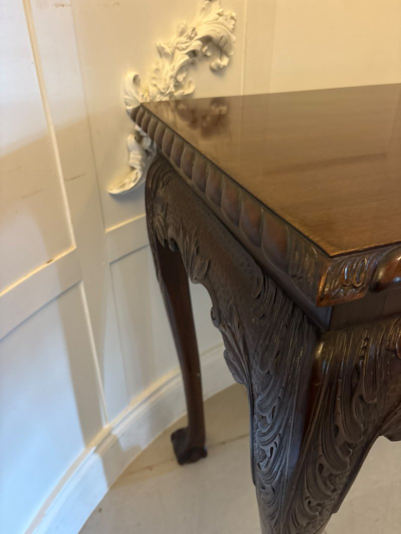 Antique Victorian Carved Mahogany Console Hall Table - Image 10