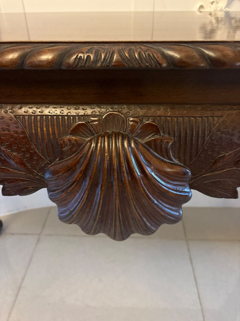 Antique Victorian Carved Mahogany Console Hall Table - Image 9