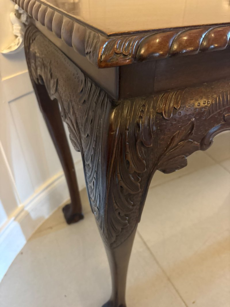 Antique Victorian Carved Mahogany Console Hall Table - Image 11