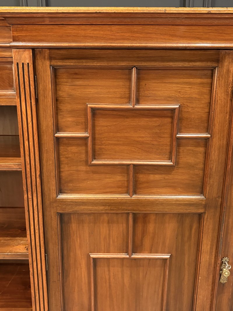 Large Breakfront Walnut Bookcase By Maple & Co. - Image 10