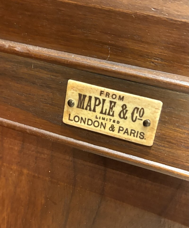 Large Breakfront Walnut Bookcase By Maple & Co. - Image 2