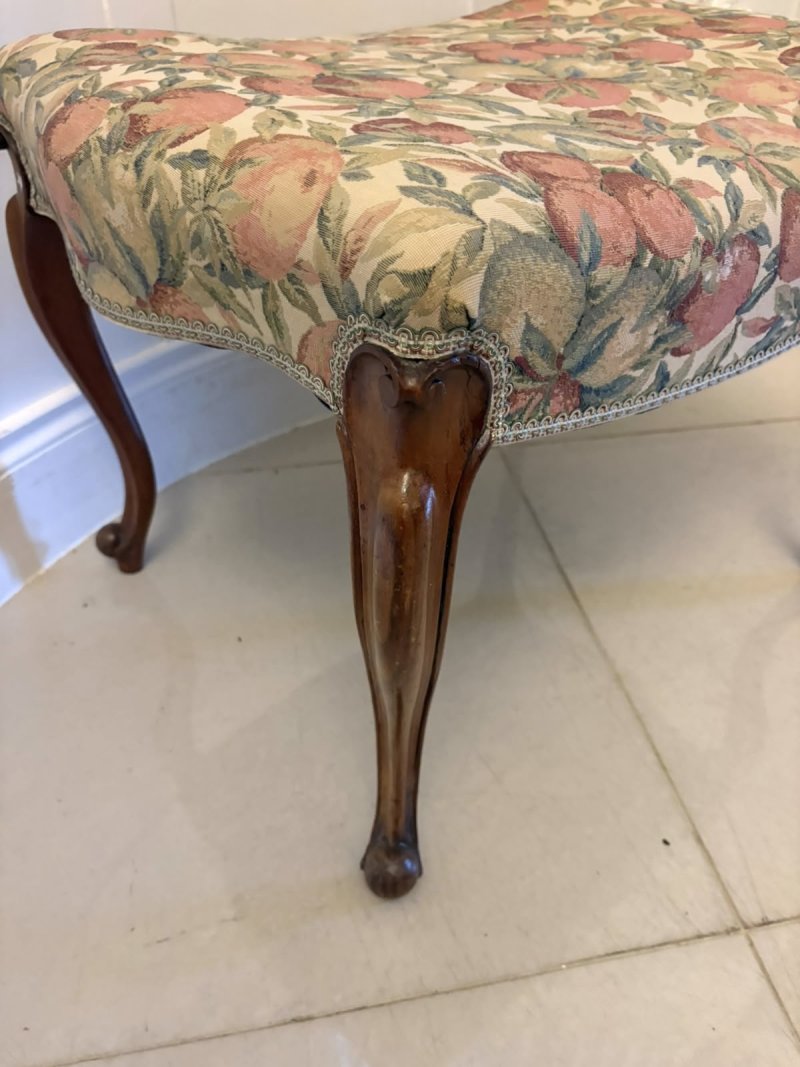 Antique Victorian Walnut Upholstered Stool - Image 8