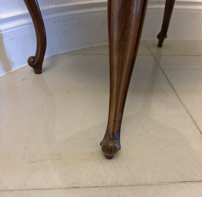 Antique Victorian Walnut Upholstered Stool - Image 9
