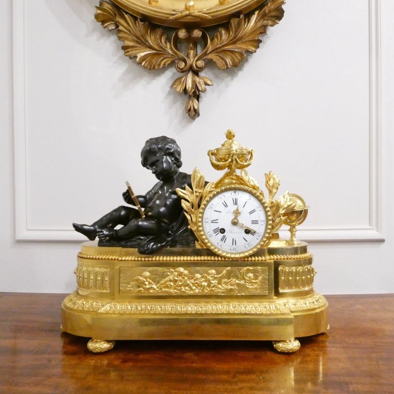 French Gilt Bronze Mantel Clock by Japy Freres