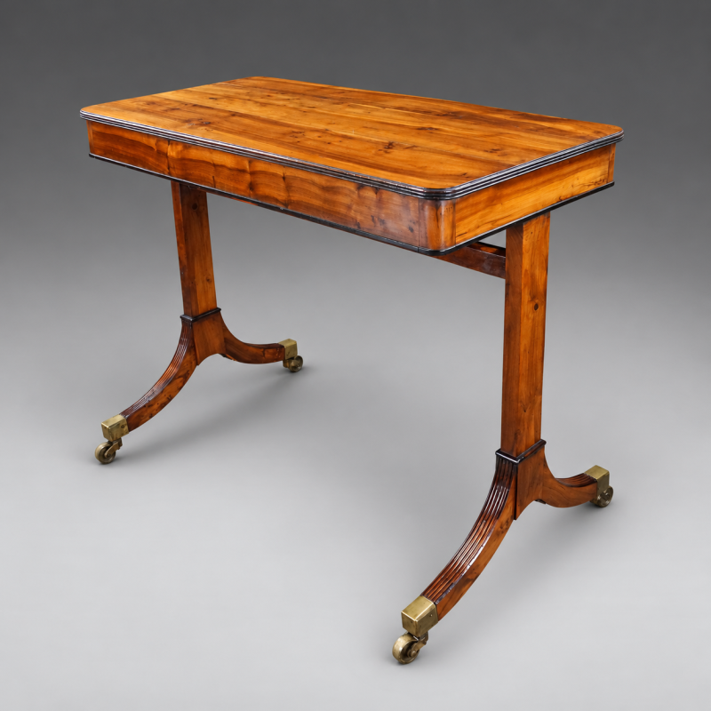 A Rare Regency Yew Wood Stretcher Table
