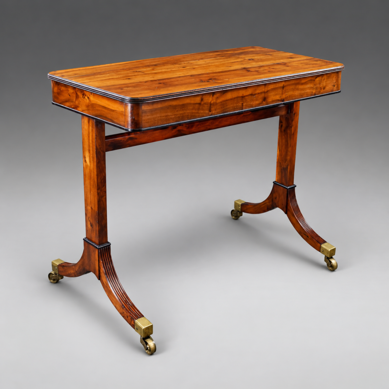 A Rare Regency Yew Wood Stretcher Table - Image 3