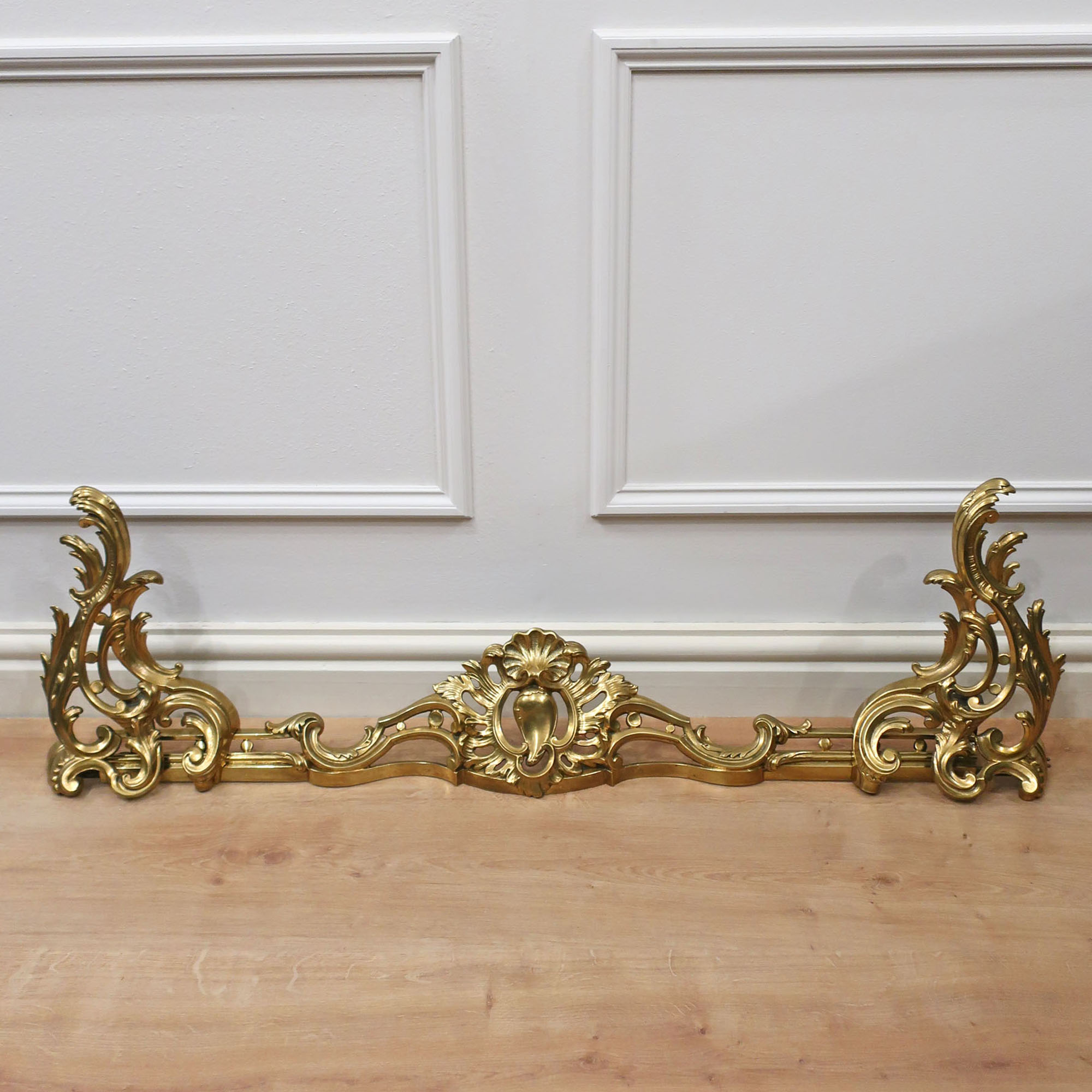 French Rococo Style Gilt Bronze Extending Fender
