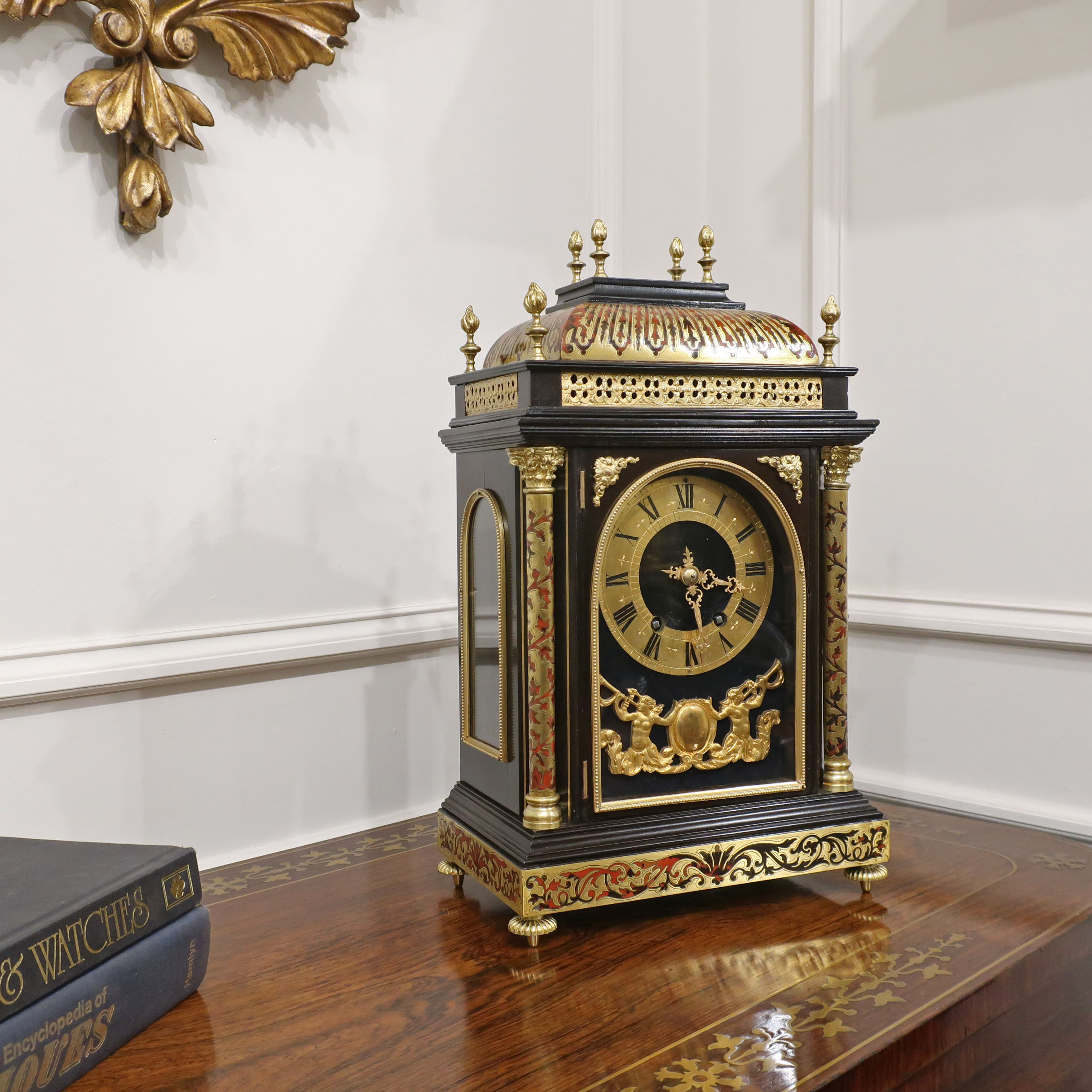 French Louis XIV Style Boulle Mantel Clock