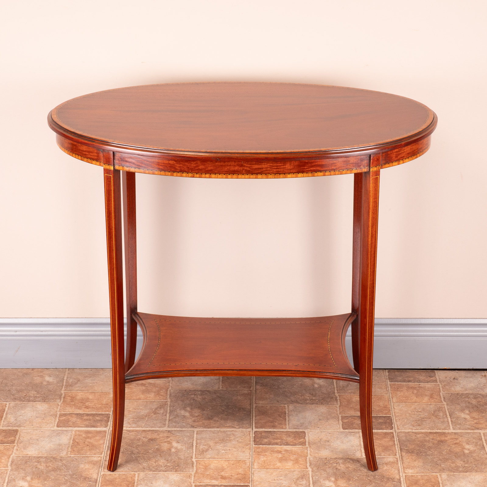 Edwardian Oval Inlaid Mahogany Occasional Table