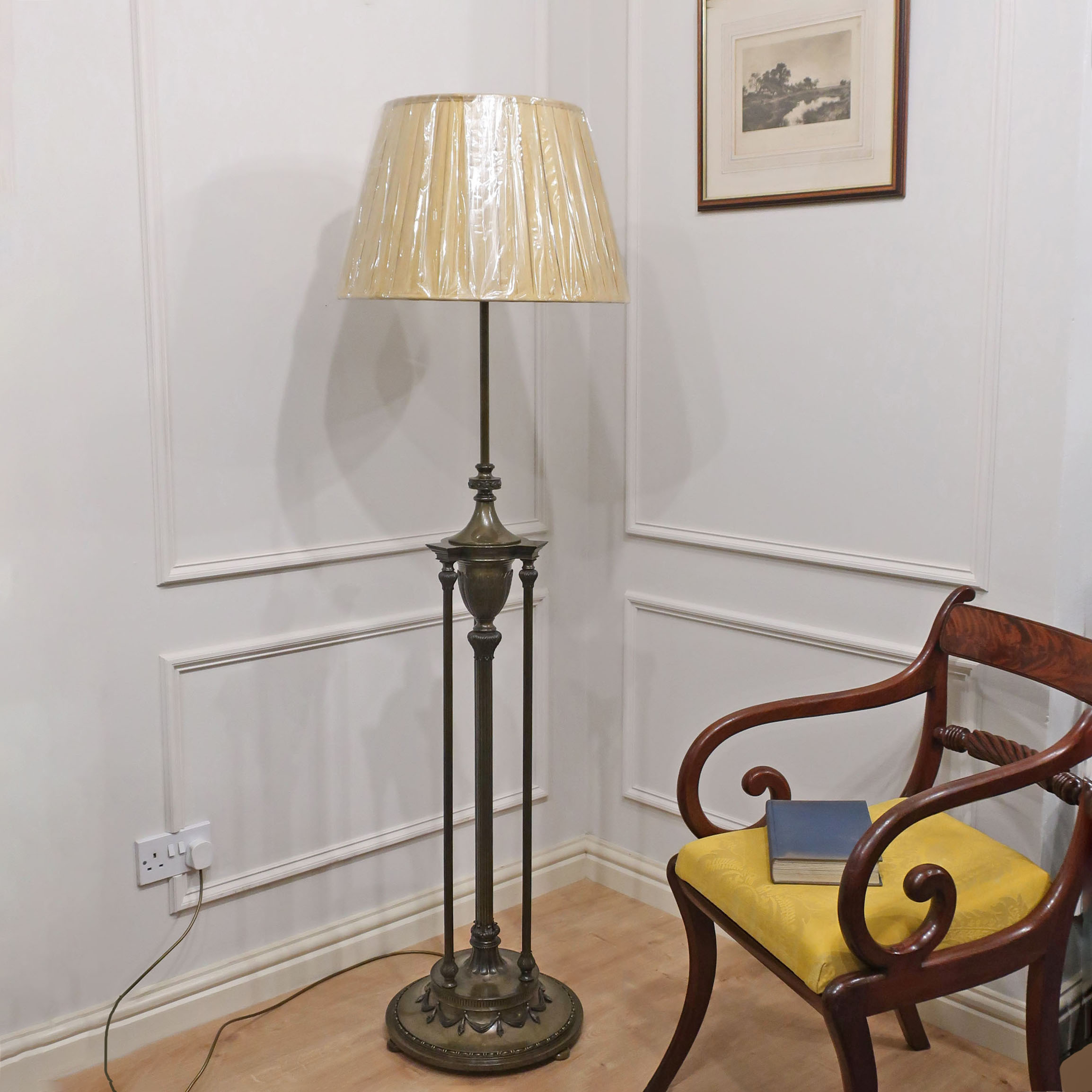 Victorian Bronze Regency Empire Style Standard Floor Lamp