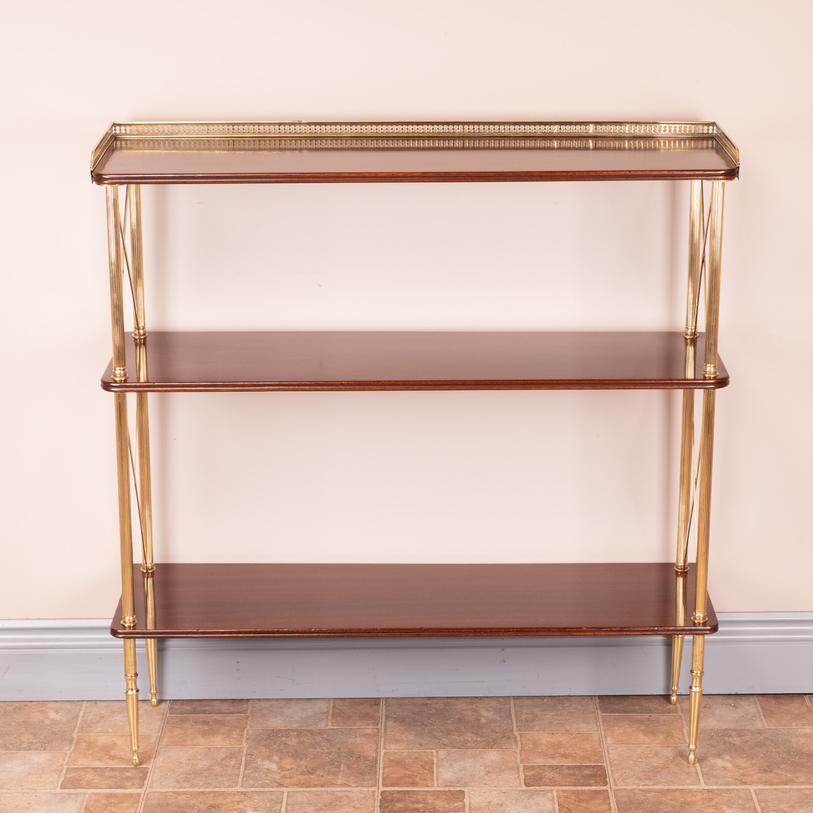 Good Quality Mahogany and Brass Bookshelves