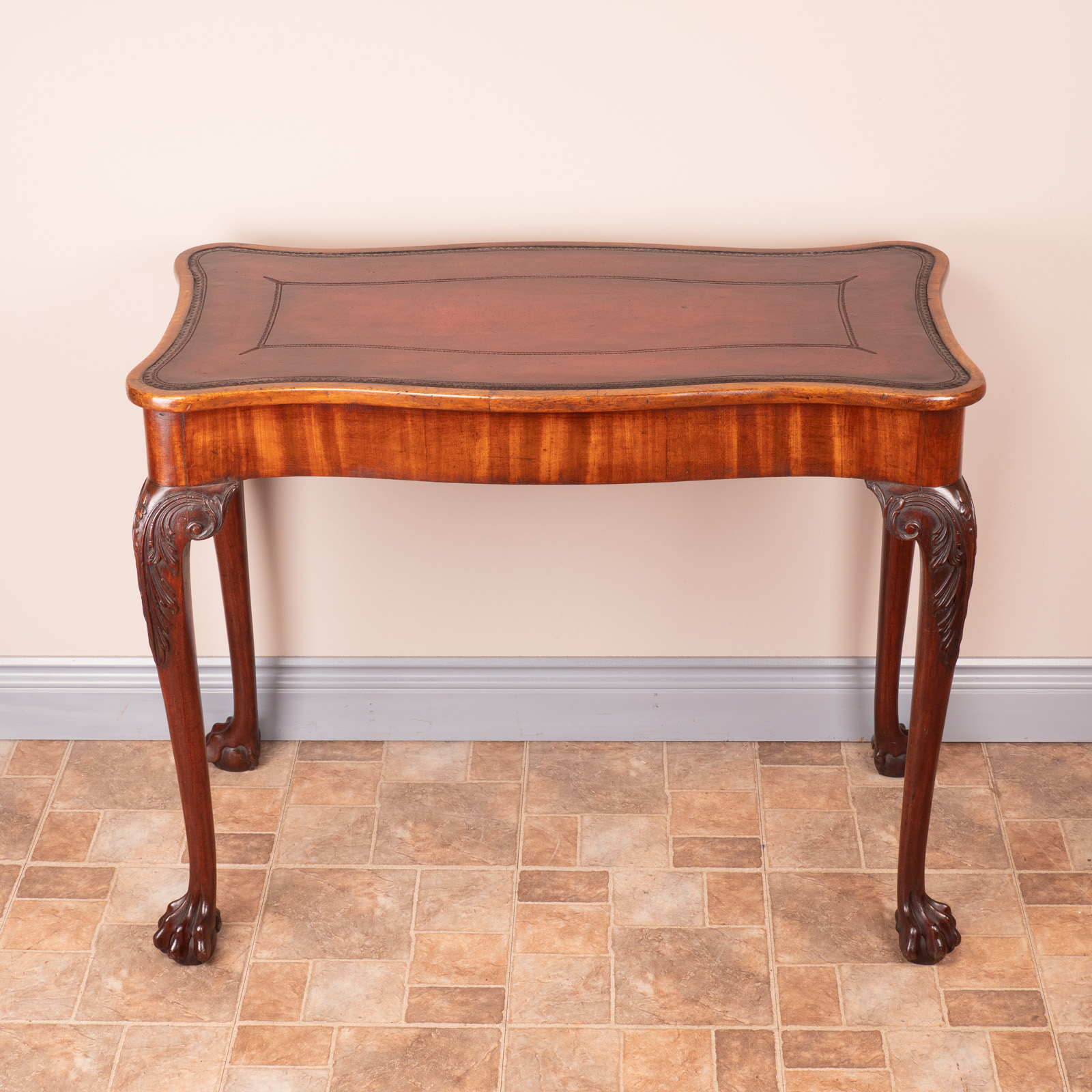 Serpentine Shaped Mahogany Writing Table