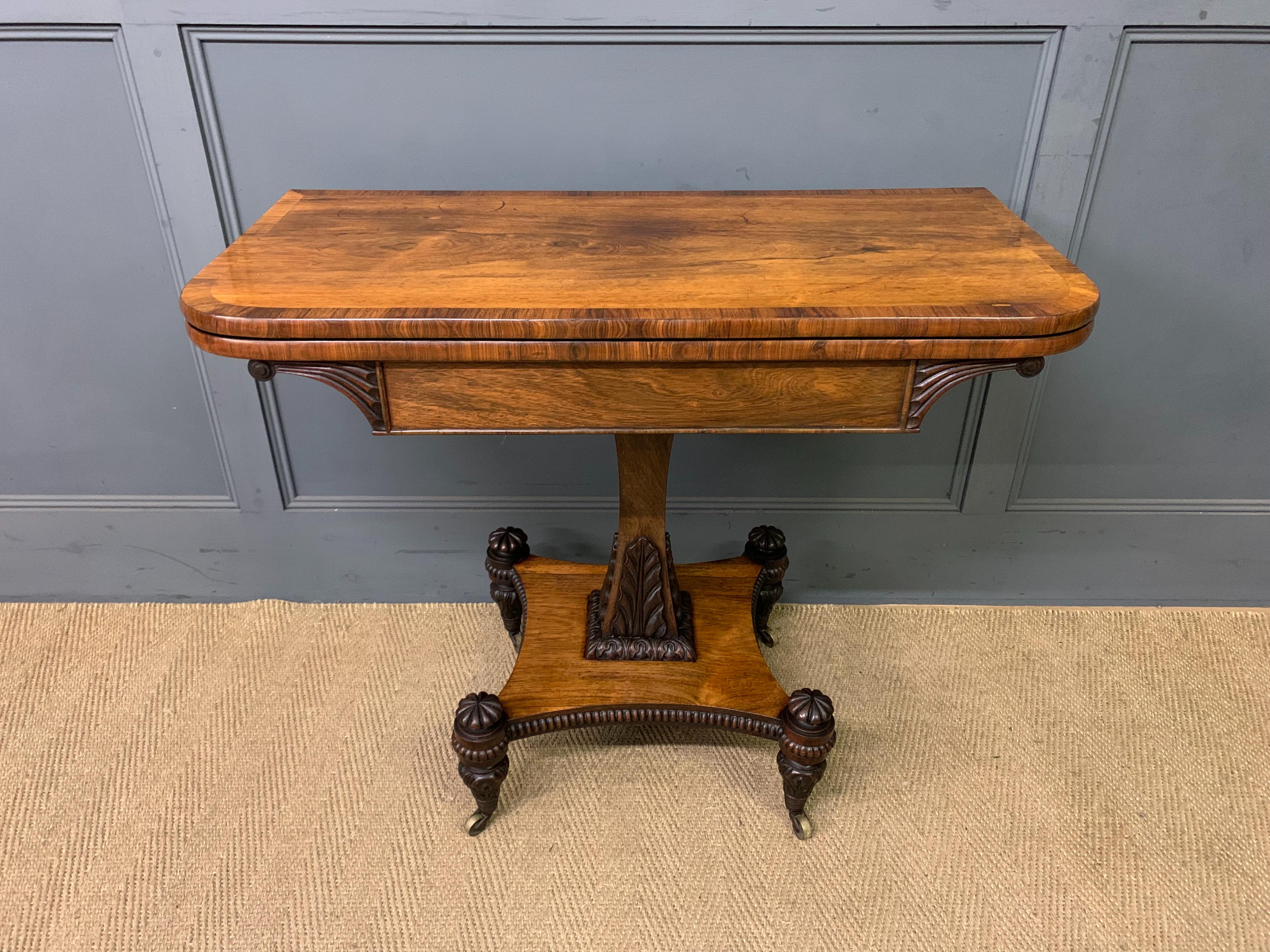 Regency Period Rosewood Card Table