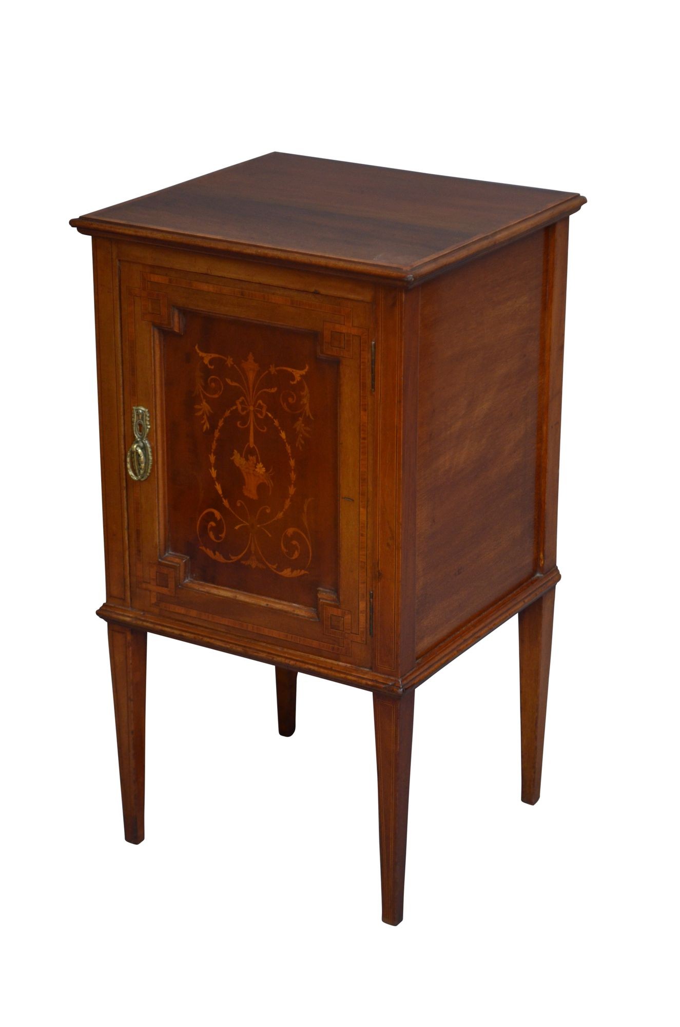 Edwardian Mahogany and Inlaid Bedside Cabinet