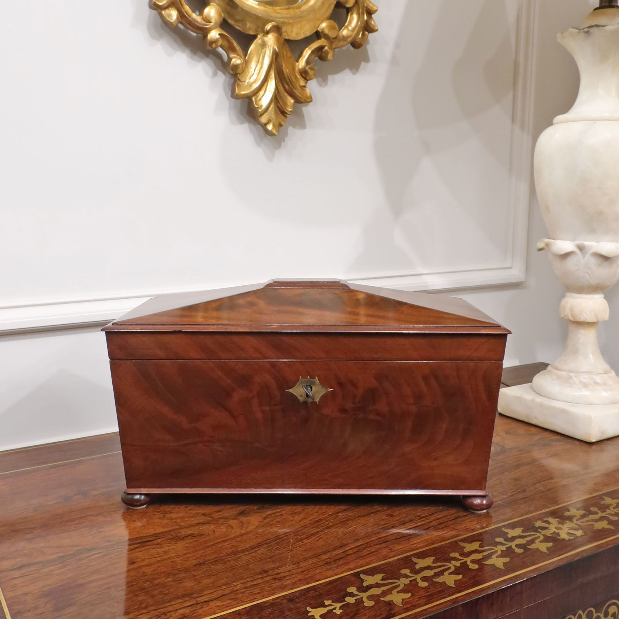 Georgian Figured Mahogany Tea Caddy