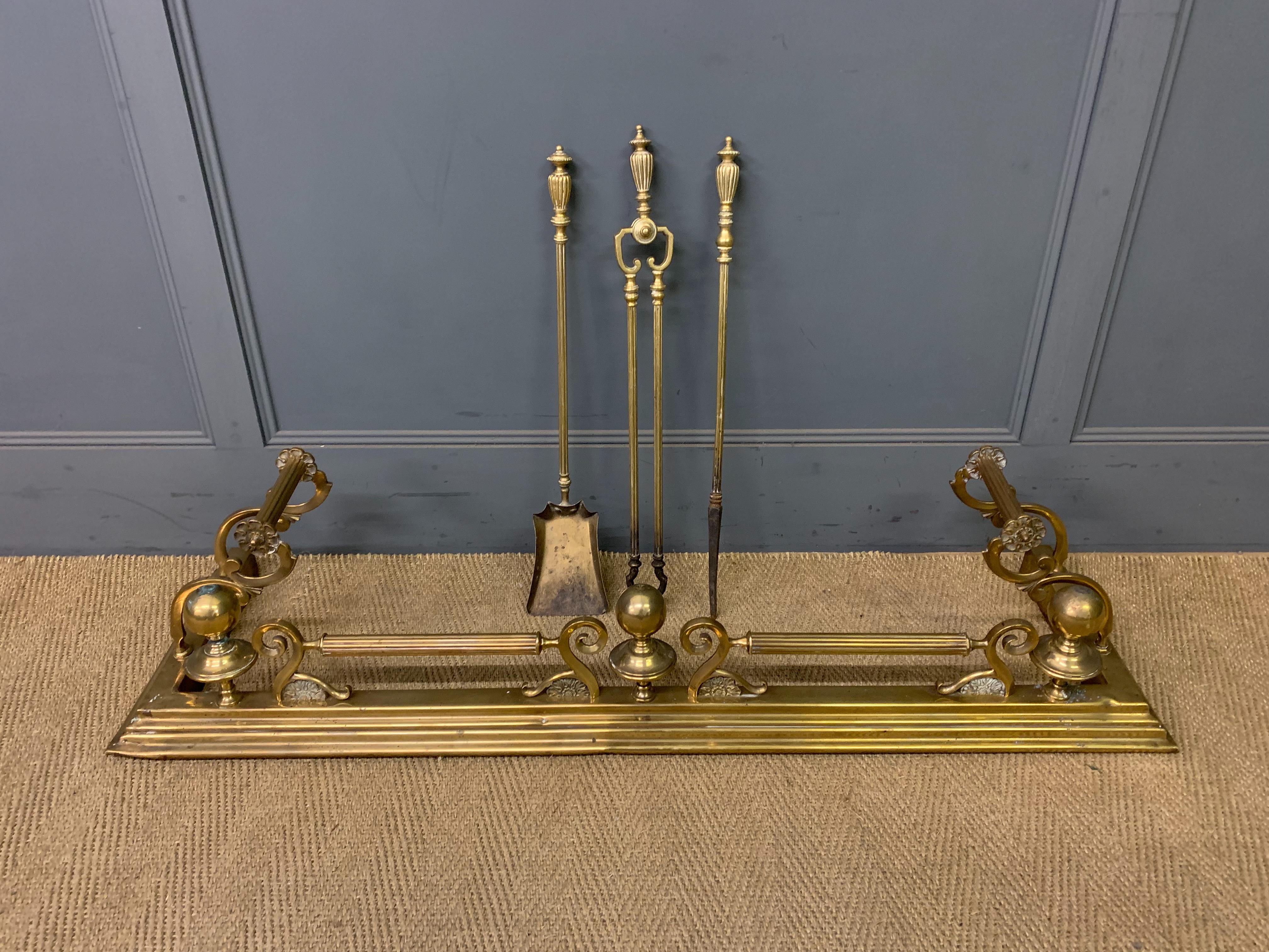 Victorian Brass Fender Set