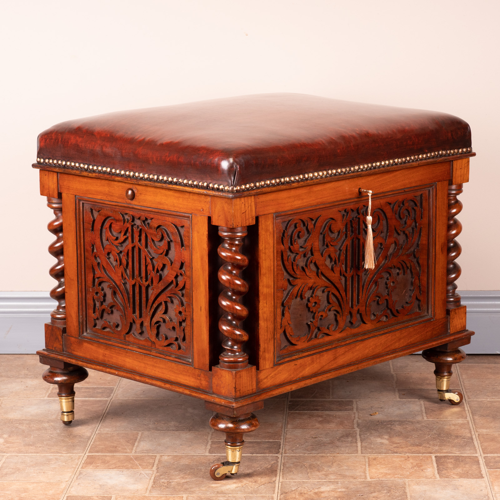 Victorian Walnut Canterbury Stool