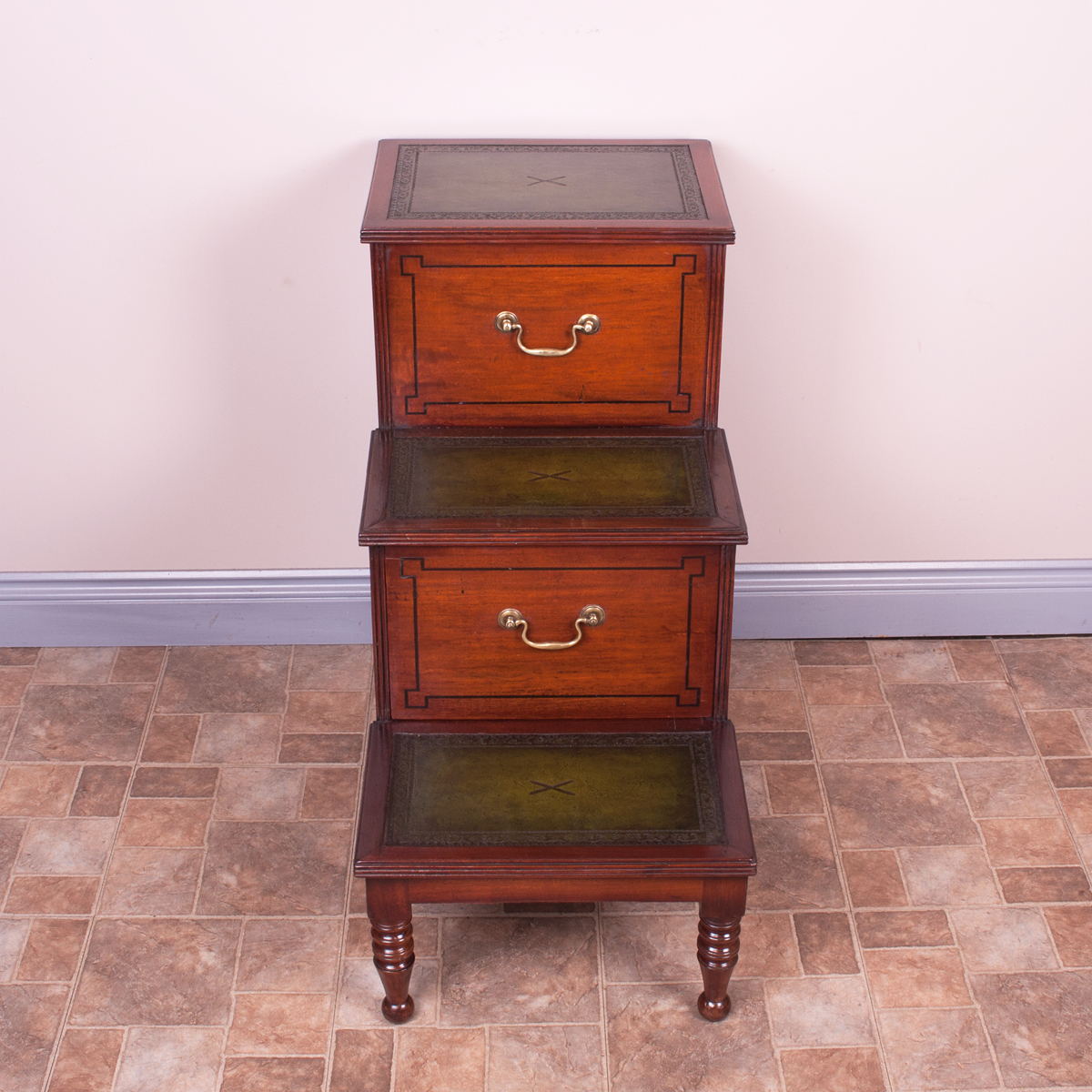 19thc Mahogany Library Steps
