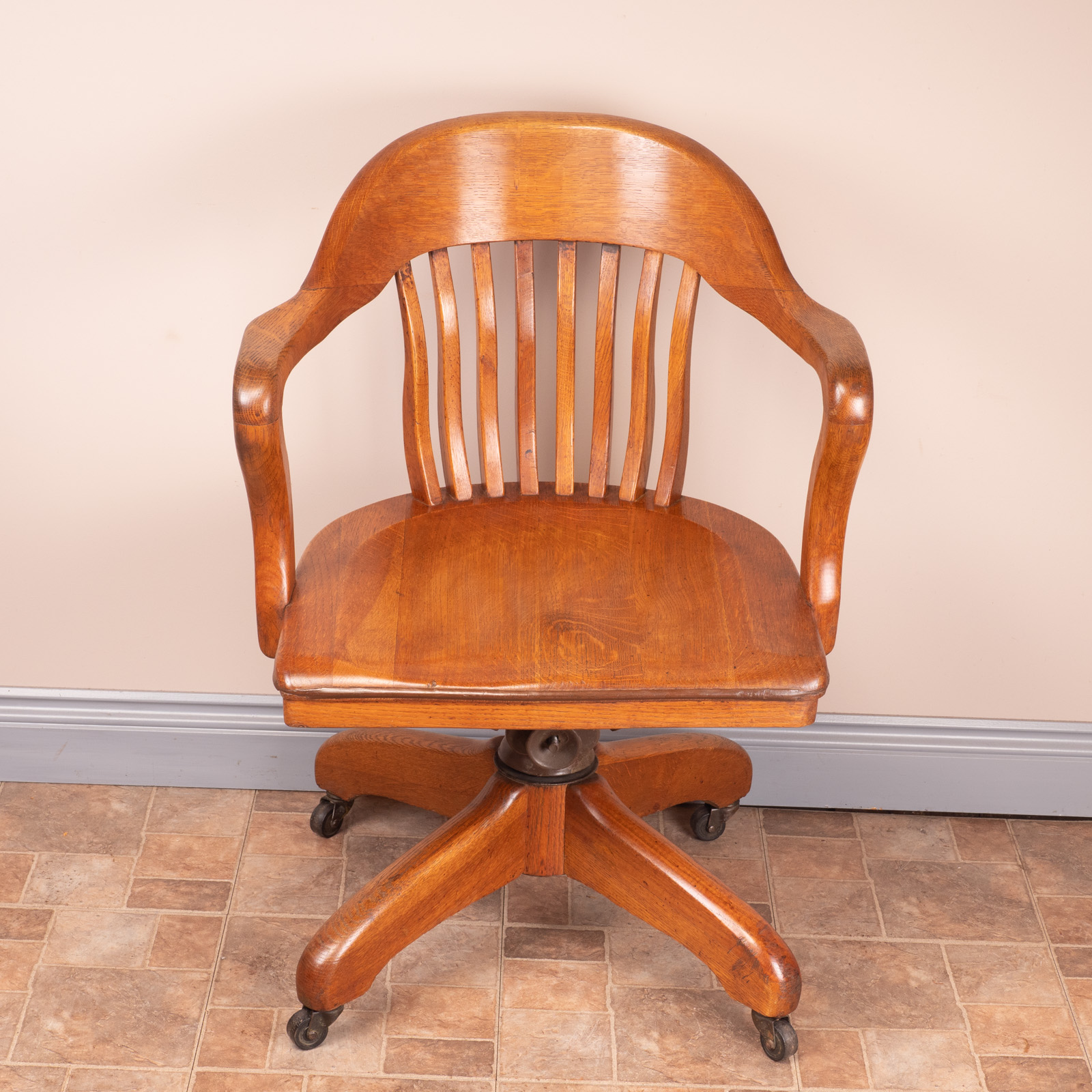 Oak Revolving Office Desk Chair