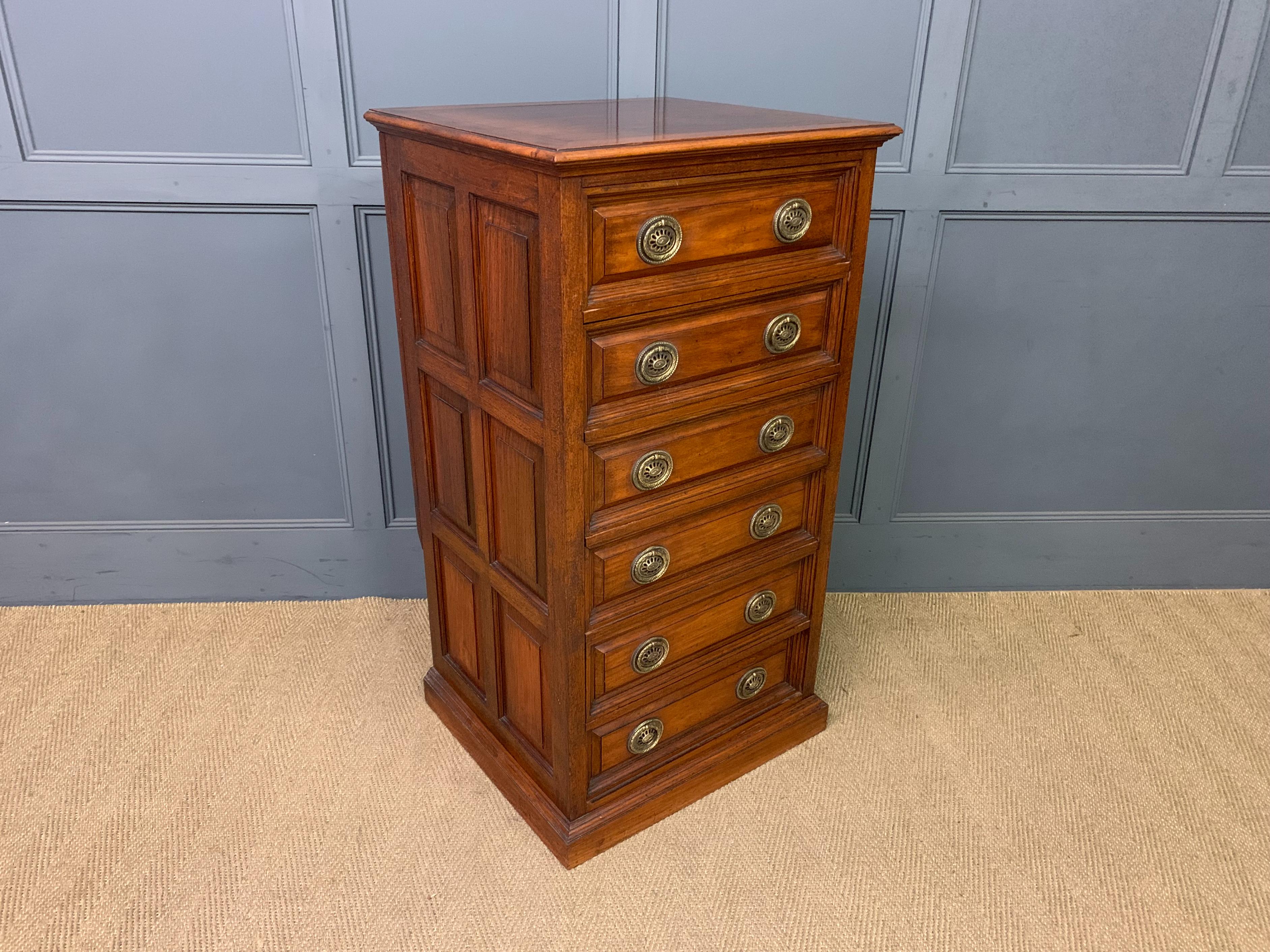 Tall Walnut Chest of Drawers