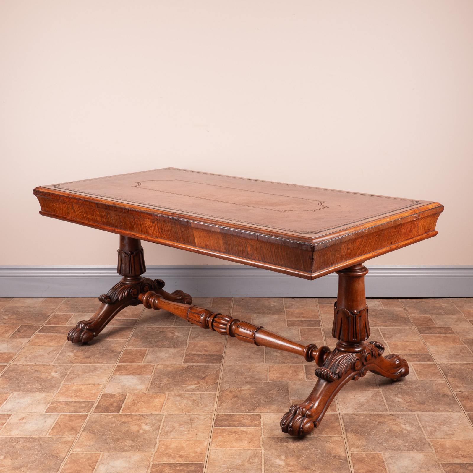 Leather Topped Rosewood Coffee Table