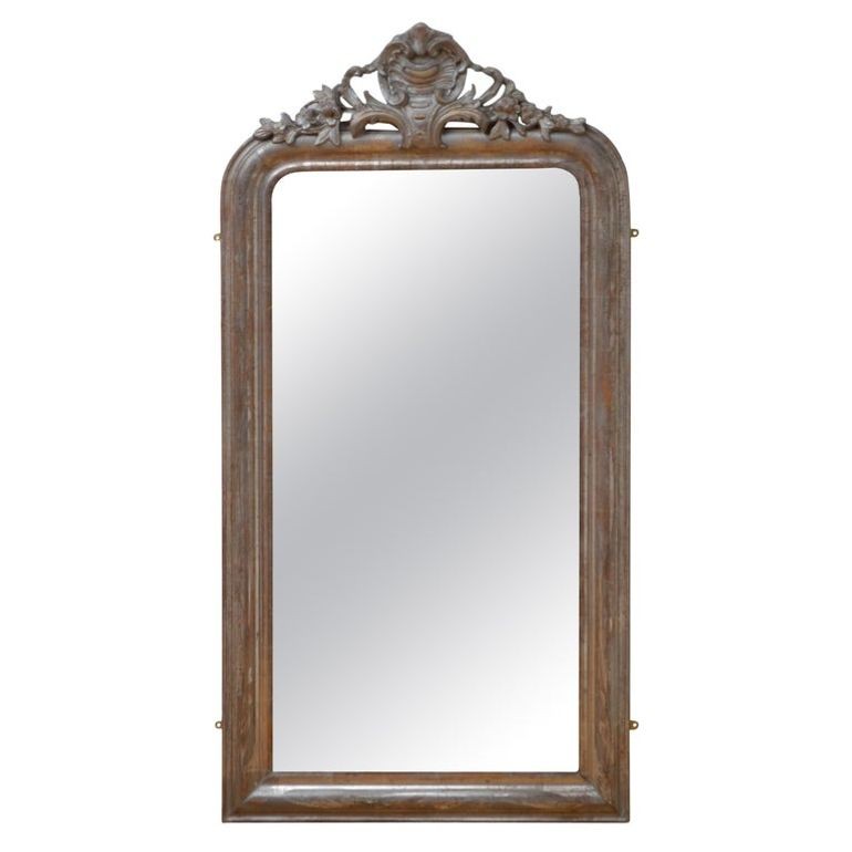 19th Century Silver Leaf Wall Mirror